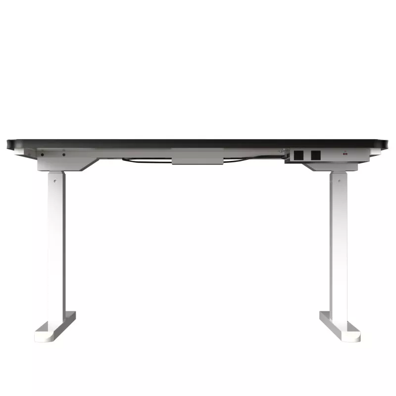 Beirazko mahai zuria Motor bikoitzeko altxatzeko mahai elektrikoa