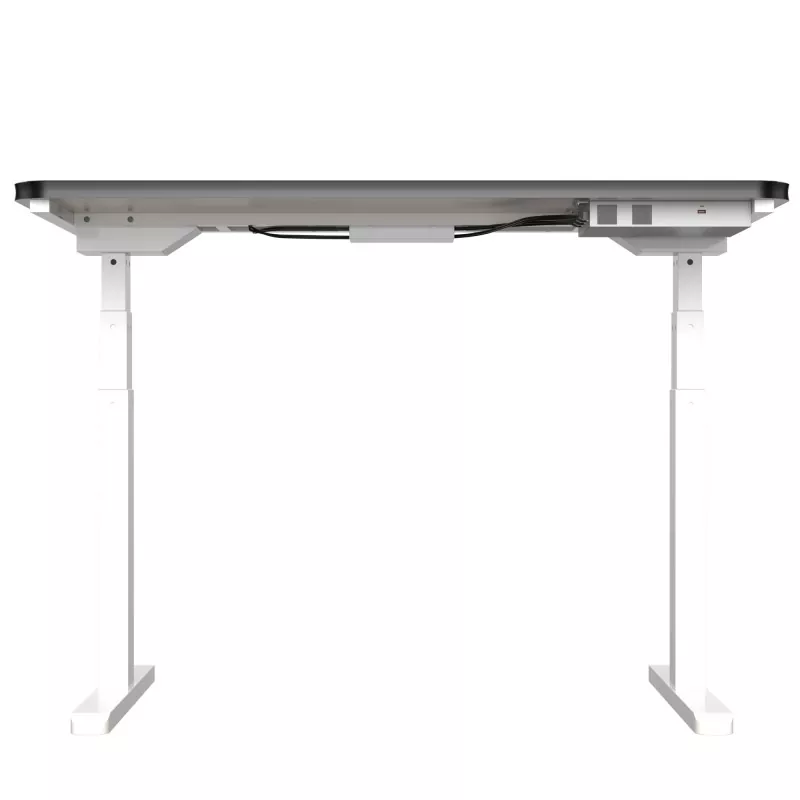 Beirazko mahai zuria Motor bikoitzeko altxatzeko mahai elektrikoa