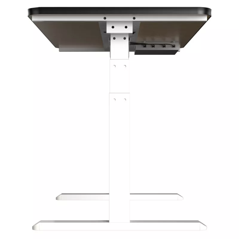 Beirazko mahai zuria Motor bikoitzeko altxatzeko mahai elektrikoa