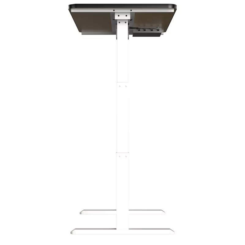 Beirazko mahai zuria Motor bikoitzeko altxatzeko mahai elektrikoa